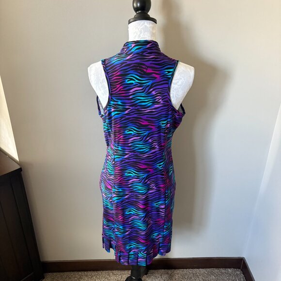 Tzu Tzu Womens Dress Golf Tennis Zebra Print Colorful Stretchy Size Large - Picture 4 of 5